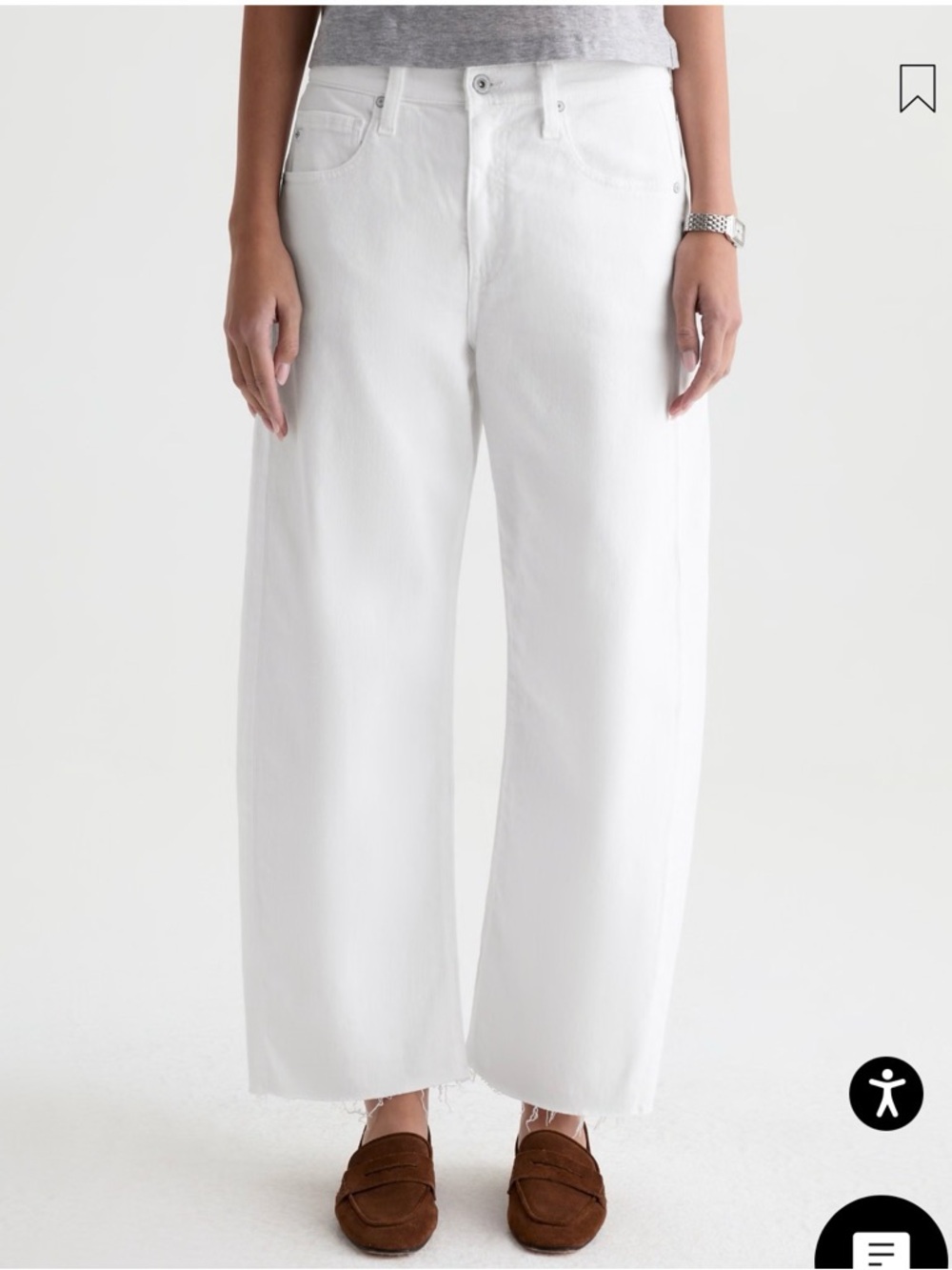 Ag Adriano Goldschmied White High-Rise barrel-Leg Jeans NWT